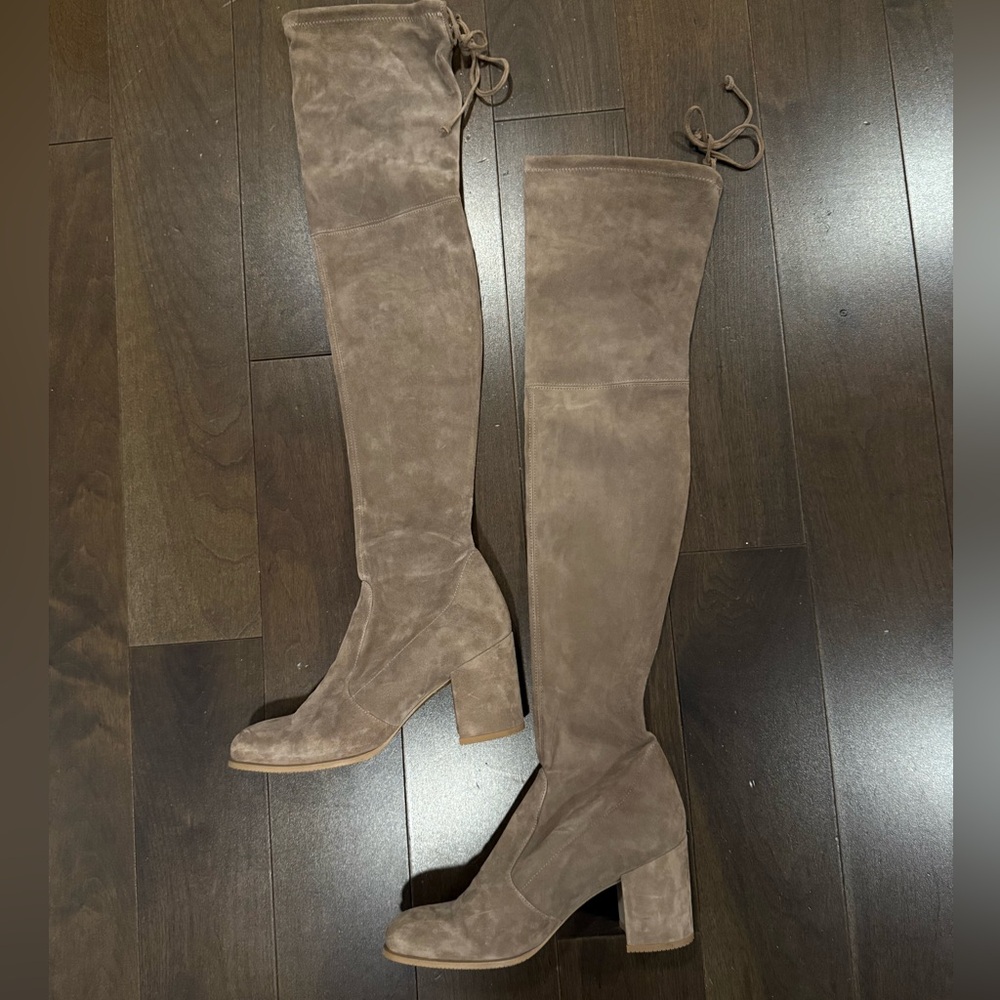 Stuart Weitzman Tie Suede Heeled Boots